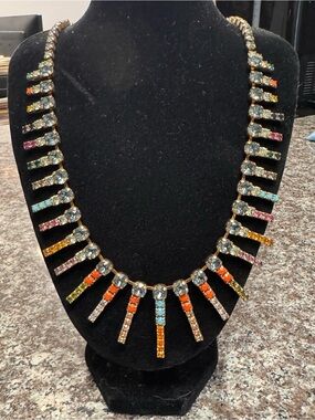 TOVA Rydell Gold-Tone Multicolor Crystal Fringe Necklace
